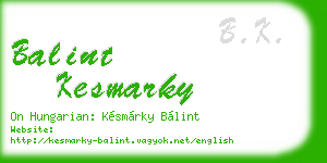 balint kesmarky business card